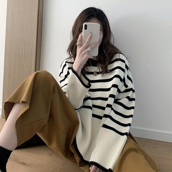 women's sweaters autumn knitted sweater pullover women korean style clothes fashion winter loose clothing for 2021, White;black
women's sweaters autumn knitted sweater pullover women korean style clothes fashion winter loose clothing for 2021, White;black
