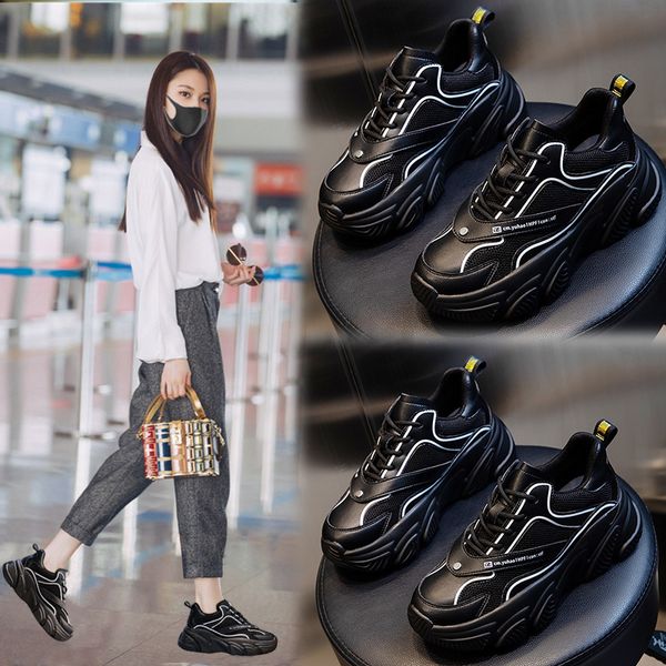 dad shoes women's plush autumn and winter thick soled leisure sports running increased leather trend, Black;white
dad shoes women's plush autumn and winter thick soled leisure sports running increased leather trend, Black;white