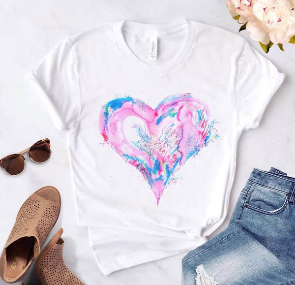 women female t shirt love heart lady casual harajuku streetwear short sleeve o neck tees camisetas mujer, White
women female t shirt love heart lady casual harajuku streetwear short sleeve o neck tees camisetas mujer, White