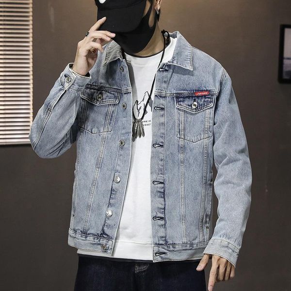 men's casual shirts fashion brand denim jacket large slim fit korean wash, White;black
men's casual shirts fashion brand denim jacket large slim fit korean wash, White;black