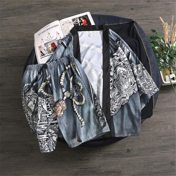 men's tracksuits casual set fashion summer print short sleeve spa service pajamas home t605, Gray
men's tracksuits casual set fashion summer print short sleeve spa service pajamas home t605, Gray
