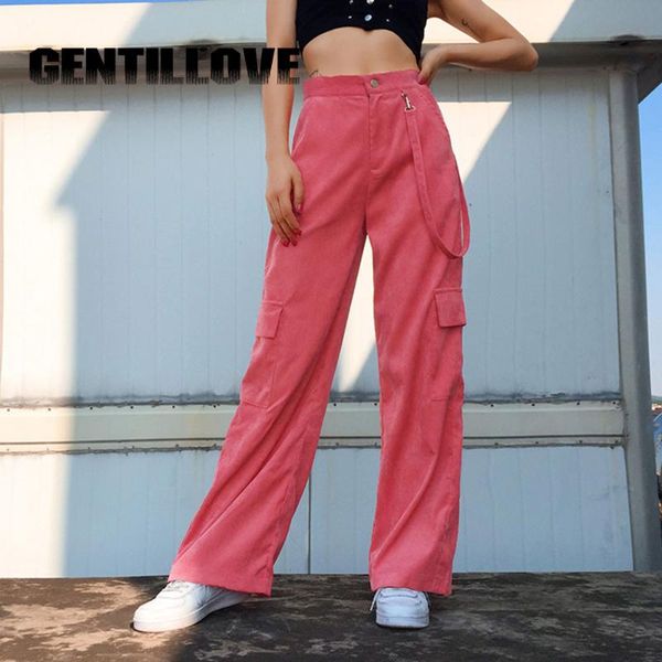 women's pants & capris 2021 high waist straight women trousers casual solid pocket loose female cargo fashion street ladies autumn, Black;white
women's pants & capris 2021 high waist straight women trousers casual solid pocket loose female cargo fashion street ladies autumn, Black;white