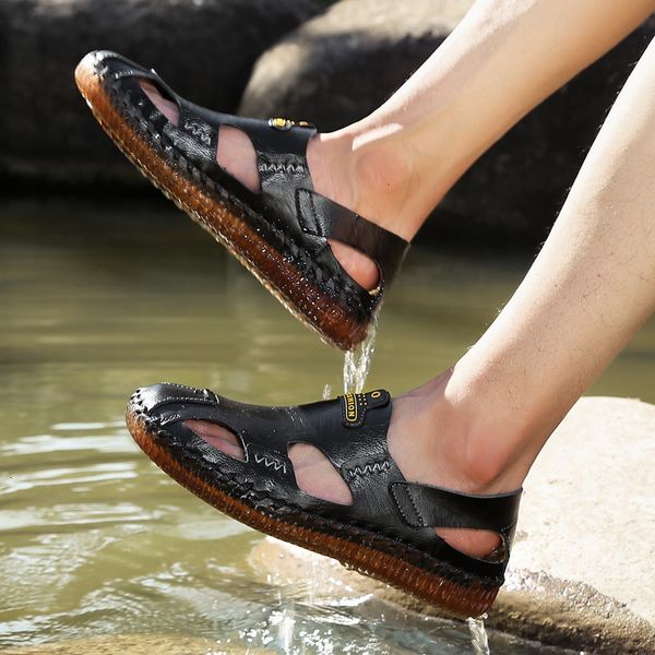large size sandal shoes slippers summer breathable men's baotou hollow beach fashion nhh7, Black
large size sandal shoes slippers summer breathable men's baotou hollow beach fashion nhh7, Black