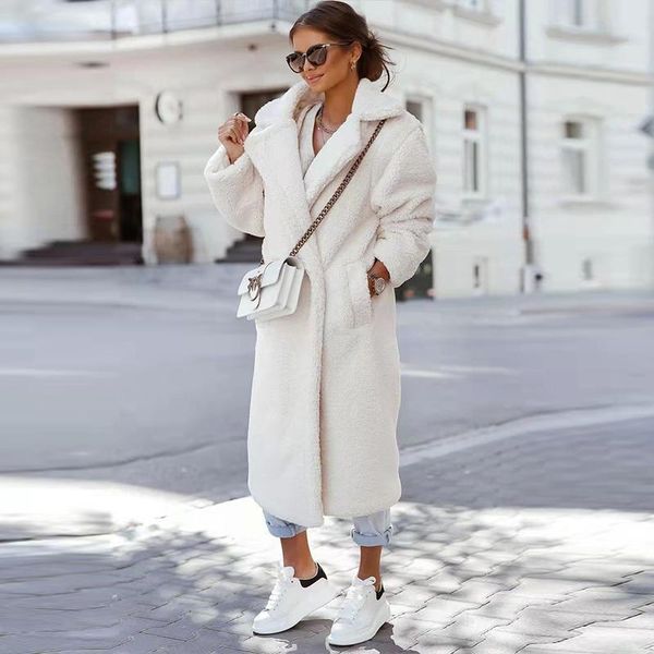 women's wool & blends casual long lady outerwear 2021 fall winter fashion solid shaggy overcoat women elegant single-breasted thick ca, Black
women's wool & blends casual long lady outerwear 2021 fall winter fashion solid shaggy overcoat women elegant single-breasted thick ca, Black
