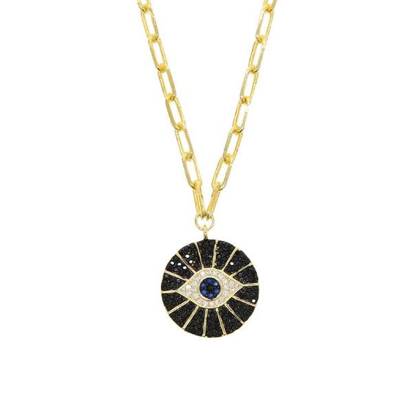 turkish lucky evil eye geometric coin pendant necklace gold open link chain european women fashion necklaces chains, Silver 
turkish lucky evil eye geometric coin pendant necklace gold open link chain european women fashion necklaces chains, Silver