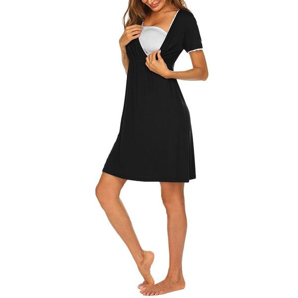 maternity dresses high waist dress fashion simple solid color breastfeeding round neck short sleeve soft women nursing wear#m, White
maternity dresses high waist dress fashion simple solid color breastfeeding round neck short sleeve soft women nursing wear#m, White