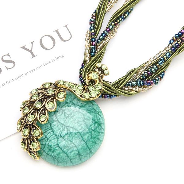 pendant necklaces hesiod charm fashion antique beads round necklace for women crystal bohemia peacock, Silver
pendant necklaces hesiod charm fashion antique beads round necklace for women crystal bohemia peacock, Silver