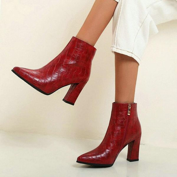 boots 2021 pu leather women ankle fashion pointed toe square high heel ladies short autumn winter shoes big size, Black
boots 2021 pu leather women ankle fashion pointed toe square high heel ladies short autumn winter shoes big size, Black