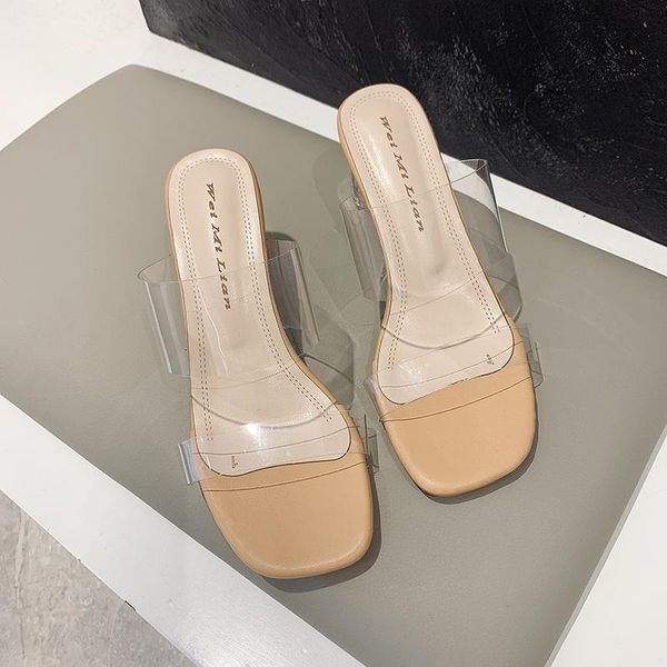 khaki women transparent strap sandals 2021 spring summer square heel open toe high heels ladies soft comfortable beach slippers dress shoes, Black
khaki women transparent strap sandals 2021 spring summer square heel open toe high heels ladies soft comfortable beach slippers dress shoes, Black