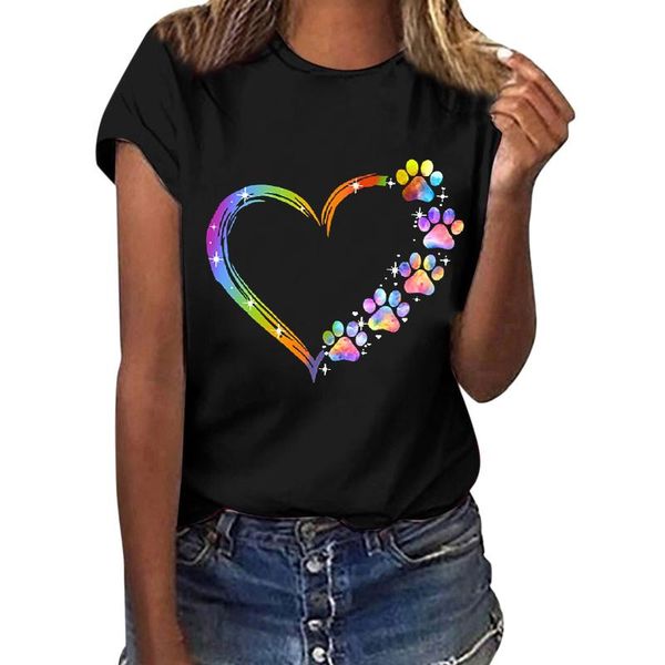 plus size women heart print t-shirt 2021 summer harajuku colorful dog footprints aesthetic graphic tee for teens girls a40 women's, White
plus size women heart print t-shirt 2021 summer harajuku colorful dog footprints aesthetic graphic tee for teens girls a40 women's, White