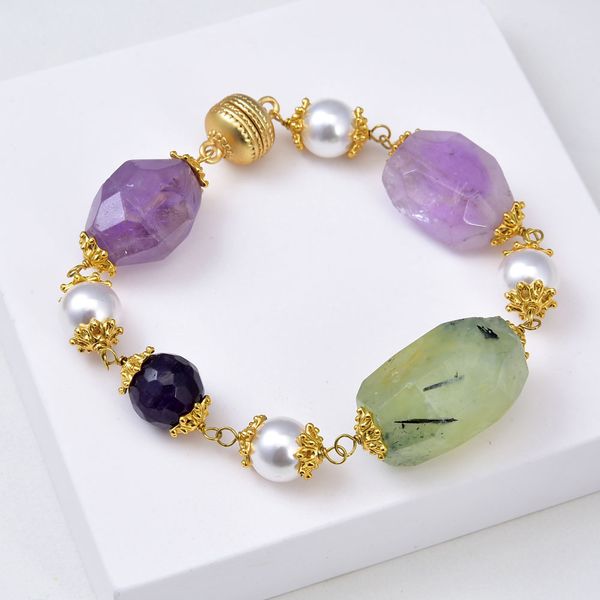 guaiguai jewelry white sea shell pearl amethyst prehnite gems stone bracelet handmade for women real lady fashion jewellry, Black
guaiguai jewelry white sea shell pearl amethyst prehnite gems stone bracelet handmade for women real lady fashion jewellry, Black