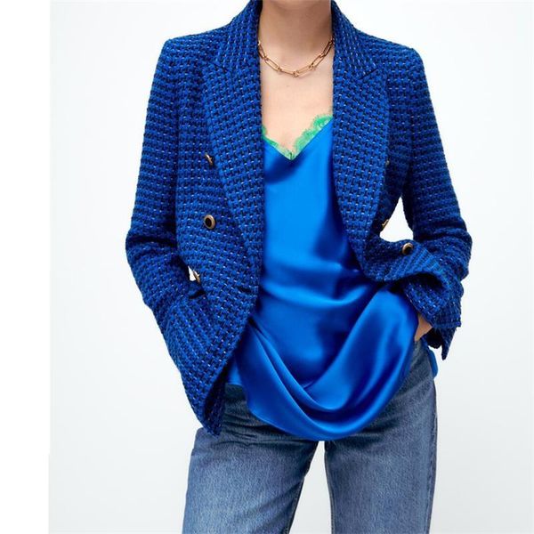 women's suits & blazers mesttraf women 2021 fashion tweed double breasted blazer coat vintage long sleeve flap pockets female outerwear, White;black
women's suits & blazers mesttraf women 2021 fashion tweed double breasted blazer coat vintage long sleeve flap pockets female outerwear, White;black