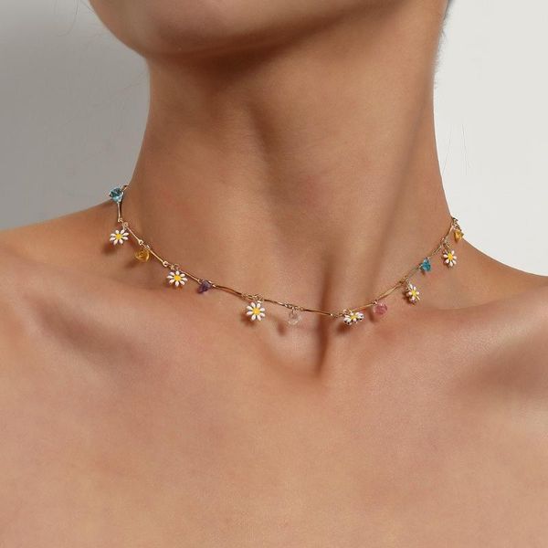 chains korea style daisy pendant necklace colorful beaded short choker lovely fashion for women girls party vacation jewelry, Silver
chains korea style daisy pendant necklace colorful beaded short choker lovely fashion for women girls party vacation jewelry, Silver