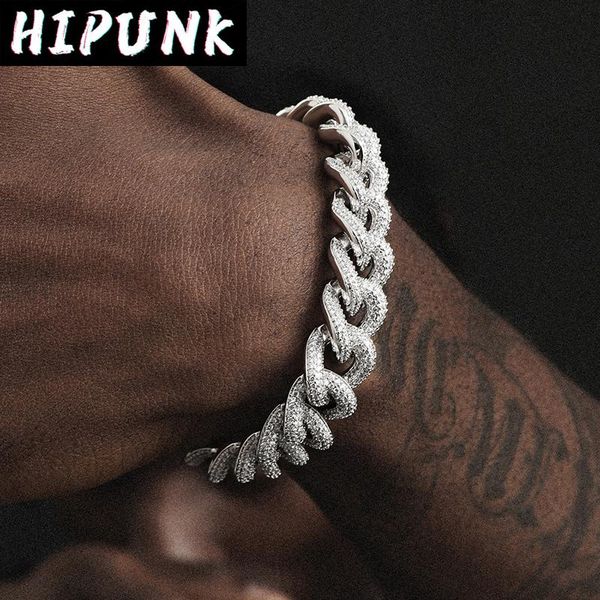 link, chain miami cuban link bracelet iced out 12mm micro paved cz bracelets hip hop jewelry gold colorfor man women gift, Black
link, chain miami cuban link bracelet iced out 12mm micro paved cz bracelets hip hop jewelry gold colorfor man women gift, Black