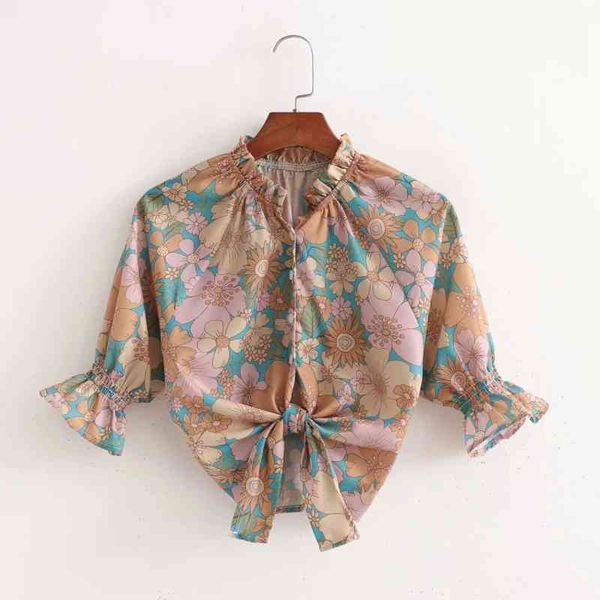 summer women floral printing hem knot short shirt female raglan sleeve blouse casual lady loose blusas s8970 210430, White
summer women floral printing hem knot short shirt female raglan sleeve blouse casual lady loose blusas s8970 210430, White