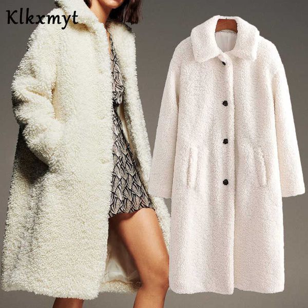 klkxmyt za women winter fashion thick warm faux fur teddy coat vintage long sleeve pockets female outerwear chic overcoat 210527, Black
klkxmyt za women winter fashion thick warm faux fur teddy coat vintage long sleeve pockets female outerwear chic overcoat 210527, Black
