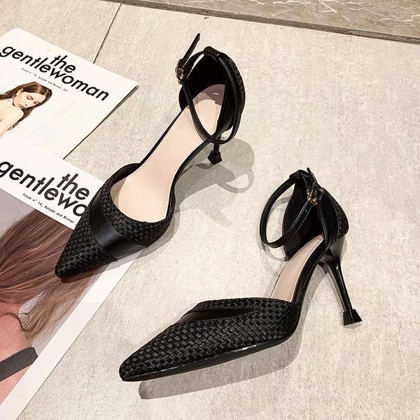 high heels women 2021 spring and summer korean style pointed hollow single shoes stiletto strap fashion dress, Black
high heels women 2021 spring and summer korean style pointed hollow single shoes stiletto strap fashion dress, Black