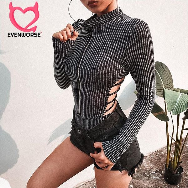 women's jumpsuits & rompers evenworse zipper hollowing out bodysuit round collar autumn and winter 2021 fashion long sleeve skinny back, Black;white
women's jumpsuits & rompers evenworse zipper hollowing out bodysuit round collar autumn and winter 2021 fashion long sleeve skinny back, Black;white