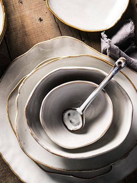 nordic style irregular creamy white with golden detailing rice salad bowls and plate dish shallow household
nordic style irregular creamy white with golden detailing rice salad bowls and plate dish shallow household
