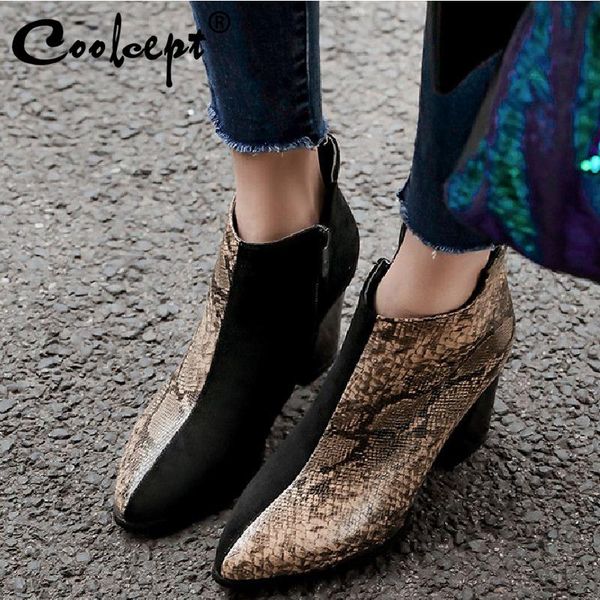 boots coolcept plus size 32-48 women ankle fashion mixed color snake print winter shoes warm fur square high heel, Black
boots coolcept plus size 32-48 women ankle fashion mixed color snake print winter shoes warm fur square high heel, Black