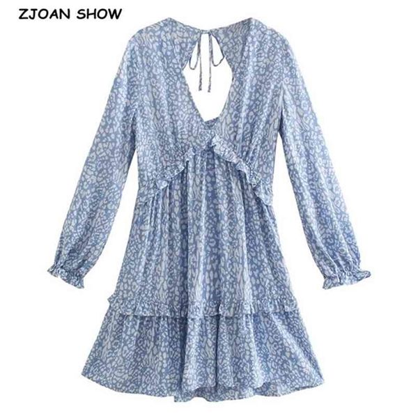 retro blue white leopard print women dress elegant deep v neck spliced wood ears ruffles long sleeve mini dresses holiday 210429, Black;gray
retro blue white leopard print women dress elegant deep v neck spliced wood ears ruffles long sleeve mini dresses holiday 210429, Black;gray