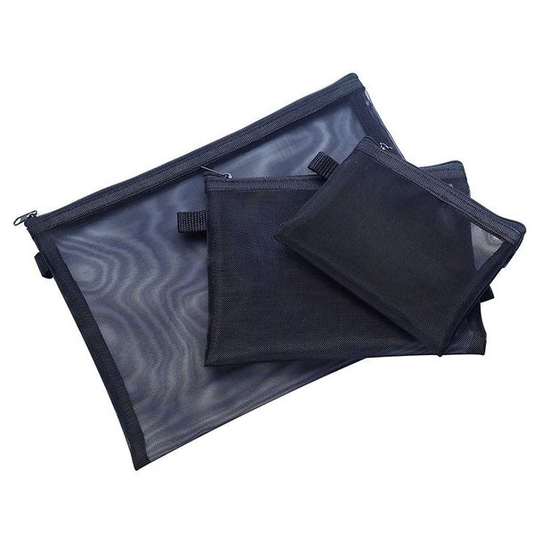 mesh makeup bag with zipper travel cosmetics organizer see through beauty essentials storage pack of 3 (s/m/l),black cosmetic bags & cases
mesh makeup bag with zipper travel cosmetics organizer see through beauty essentials storage pack of 3 (s/m/l),black cosmetic bags & cases