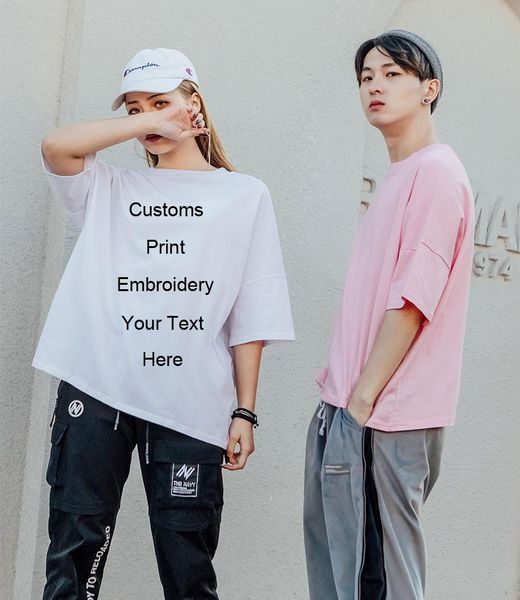 pure cotton diy shirt text t shirts drop shoulder loose tshirt personalized logo couple top, Black
pure cotton diy shirt text t shirts drop shoulder loose tshirt personalized logo couple top, Black