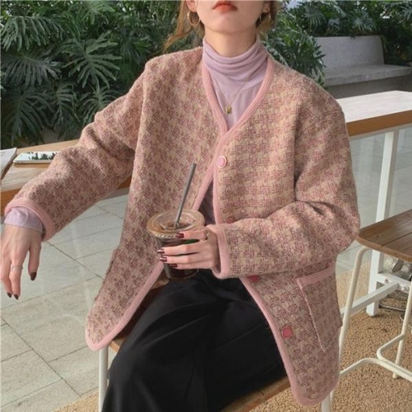 women's jackets vintage houndstooth tweed jacket women autumn winter thicken lambswool spliced tassel elegant cardigan coat korean chic, Black;brown
women's jackets vintage houndstooth tweed jacket women autumn winter thicken lambswool spliced tassel elegant cardigan coat korean chic, Black;brown