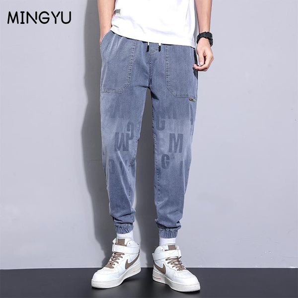 men's jeans mingyu brand fashion streetwear men letter printing denim cargo pants hip hop slack bottom joggers harem trousers -3xl, Blue
men's jeans mingyu brand fashion streetwear men letter printing denim cargo pants hip hop slack bottom joggers harem trousers -3xl, Blue