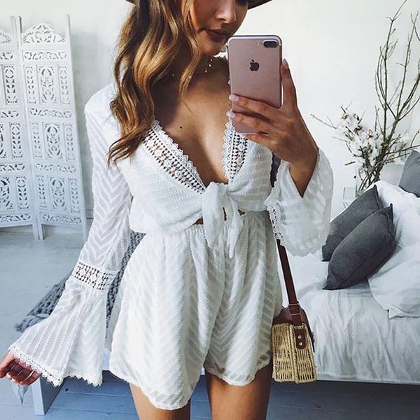 women's jumpsuits & rompers yinlinhe white transparent short jumpsuit women long sleeve v neck lace up playsuit striped loose red overa, Black;white
women's jumpsuits & rompers yinlinhe white transparent short jumpsuit women long sleeve v neck lace up playsuit striped loose red overa, Black;white