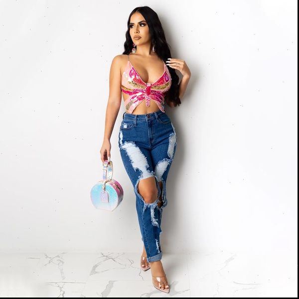 style selling summer multi color women tank bandage cloth butterfly sequin womens, White
style selling summer multi color women tank bandage cloth butterfly sequin womens, White
