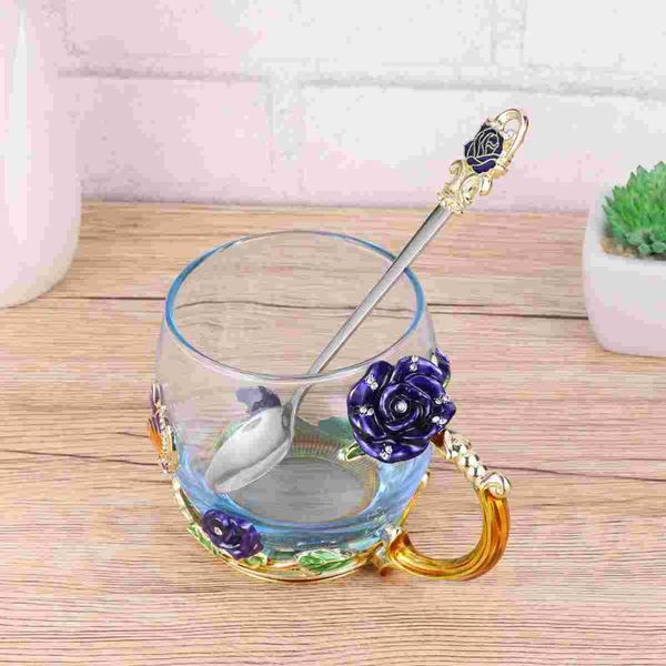 cups & saucers rose color enamel water glass flower tea cup coffee mug with handle and spoon (blue)
cups & saucers rose color enamel water glass flower tea cup coffee mug with handle and spoon (blue)