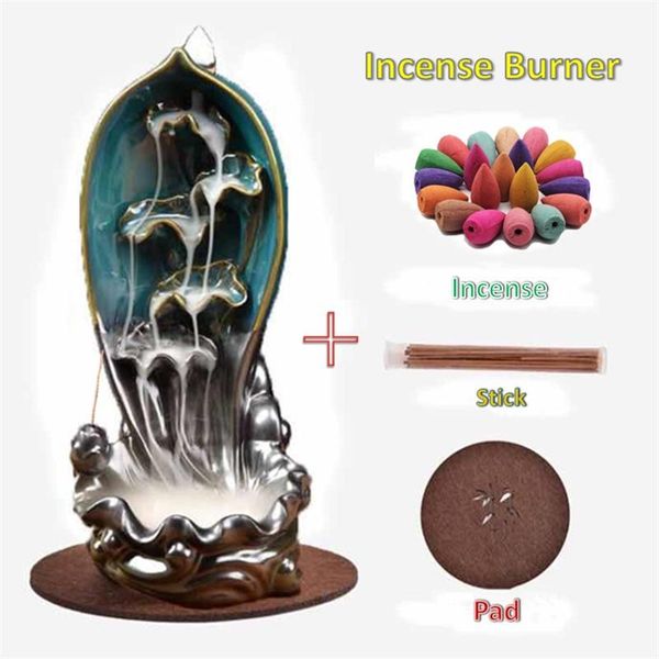 fragrance lamps lotus leaf incense burner backflow stick handicraft ceramic censer waterfall ornament + gifts
fragrance lamps lotus leaf incense burner backflow stick handicraft ceramic censer waterfall ornament + gifts