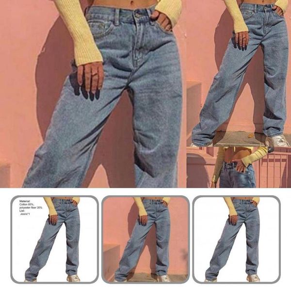 women's jeans bottoms casual ladies pockets wide leg denim pants for outdoor, Blue
women's jeans bottoms casual ladies pockets wide leg denim pants for outdoor, Blue