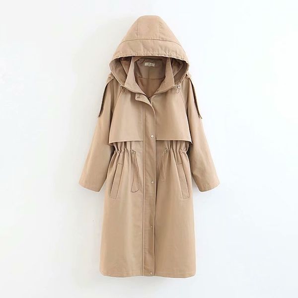 designers women casual windbreaker long sleeve zipper hooded outwear solid color double pocket spring autumn female trench, Tan;black
designers women casual windbreaker long sleeve zipper hooded outwear solid color double pocket spring autumn female trench, Tan;black