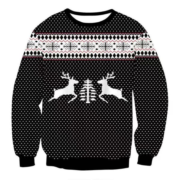 men's sweaters women's christmas deer print dot black jumper autumn casual holiday party pullovers plus size man clothes, White;black
men's sweaters women's christmas deer print dot black jumper autumn casual holiday party pullovers plus size man clothes, White;black