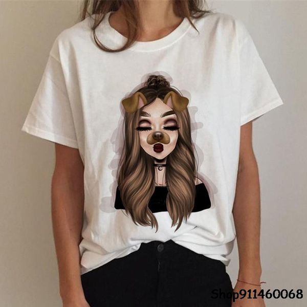 fashion summer tshirt women vogue graphic tee cute t-shirt female shirt 90s pretty girls women's, White 
fashion summer tshirt women vogue graphic tee cute t-shirt female shirt 90s pretty girls women's, White