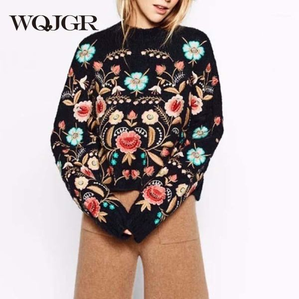 women's sweaters wqjgr 2021 autumn winter long sleeve pullover sweater women o-neck collar flowers embroidery loose korean woman's, White;black
women's sweaters wqjgr 2021 autumn winter long sleeve pullover sweater women o-neck collar flowers embroidery loose korean woman's, White;black