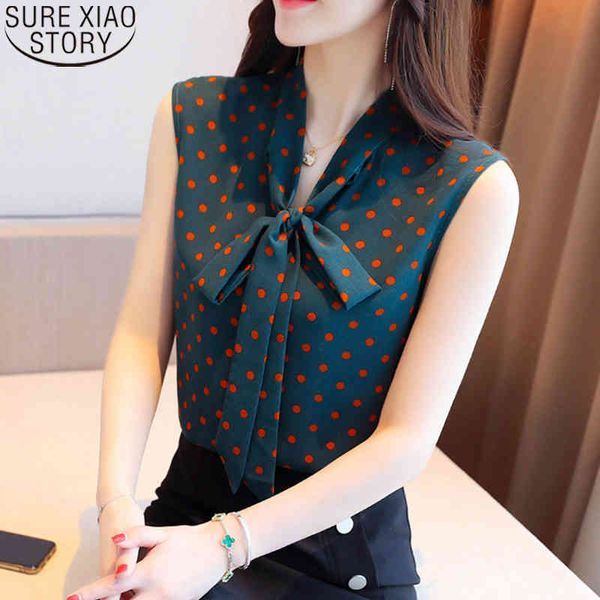 white blouse black dot print blouses women sleeveless casual clothing korean summer bow chiffon shirt blusas 9459 210417
white blouse black dot print blouses women sleeveless casual clothing korean summer bow chiffon shirt blusas 9459 210417