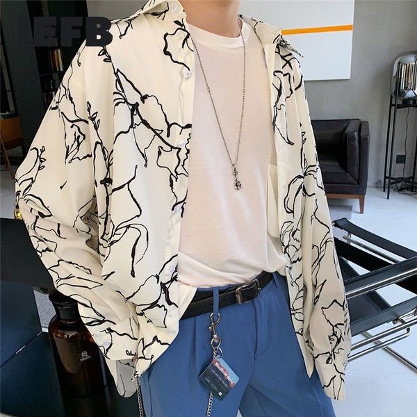 iefb men's shirts oversized printed man's fashion casual long sleeve shirts black white vintage clothing for male 9y6634 210524, White;black
iefb men's shirts oversized printed man's fashion casual long sleeve shirts black white vintage clothing for male 9y6634 210524, White;black