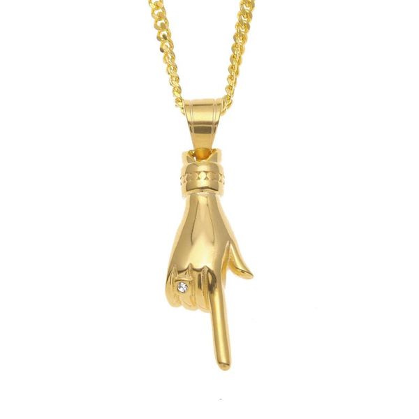 chains stainless steel hip hop men's punk rock erect index finger gold pendant necklace jewelry gift for him with chain, Silver
chains stainless steel hip hop men's punk rock erect index finger gold pendant necklace jewelry gift for him with chain, Silver
