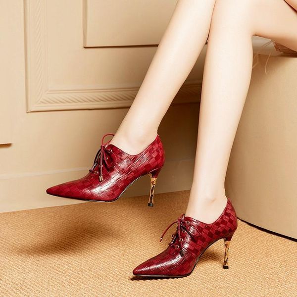 women pumps autumn spring cow leather pointed toe spike heel apricot color lace up high heels lady shoes party dress, Black
women pumps autumn spring cow leather pointed toe spike heel apricot color lace up high heels lady shoes party dress, Black