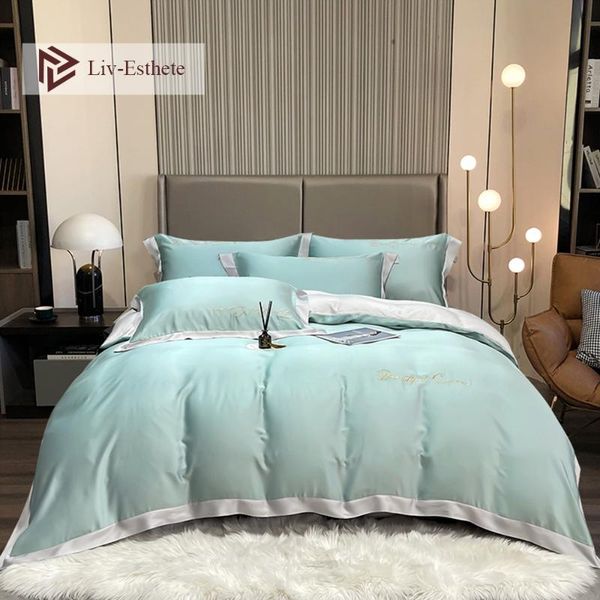 liv-esthete women grade 100% silk bedding set embroidery double color duvet cover pillowcases king flat sheet bed sets
liv-esthete women grade 100% silk bedding set embroidery double color duvet cover pillowcases king flat sheet bed sets