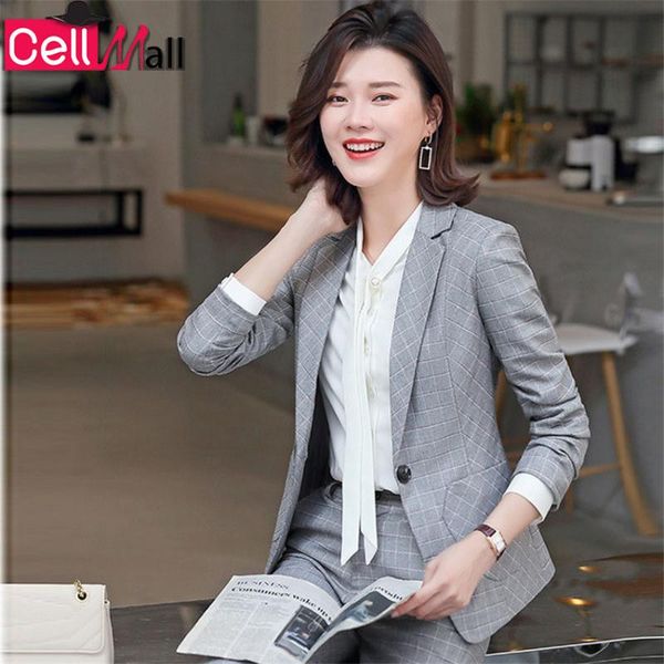 arrival women formal pant suit gray one button work 2 piece set office lady blazer and full length trousers female women's two pants, White
arrival women formal pant suit gray one button work 2 piece set office lady blazer and full length trousers female women's two pants, White