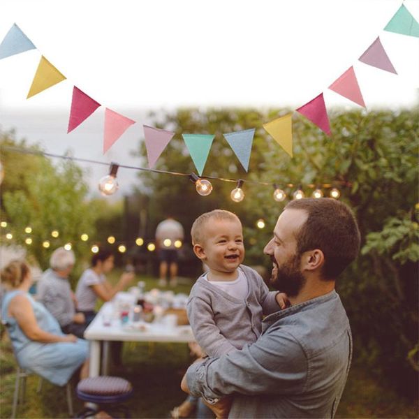party decoration flags vintage colorful burlap linen bunting pennant for happy birthday wedding garland candy bar
party decoration flags vintage colorful burlap linen bunting pennant for happy birthday wedding garland candy bar