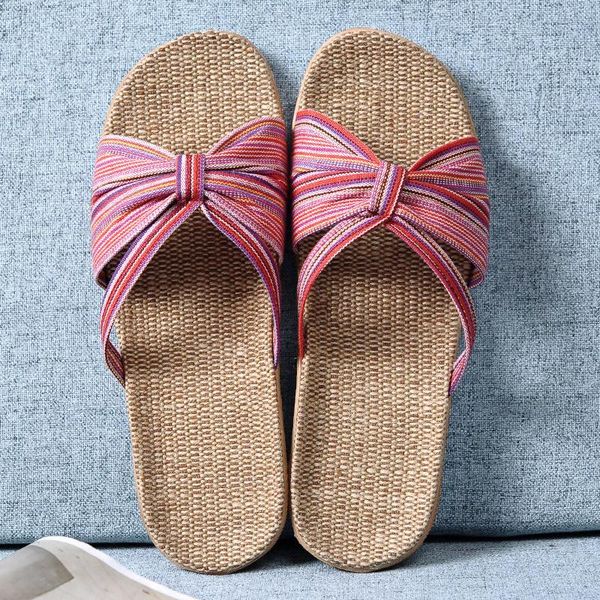 women flax slippers summer indoor shoes home woman bow linen slides cross sweaty female red blue sandals flip flops size 35-40, Black
women flax slippers summer indoor shoes home woman bow linen slides cross sweaty female red blue sandals flip flops size 35-40, Black