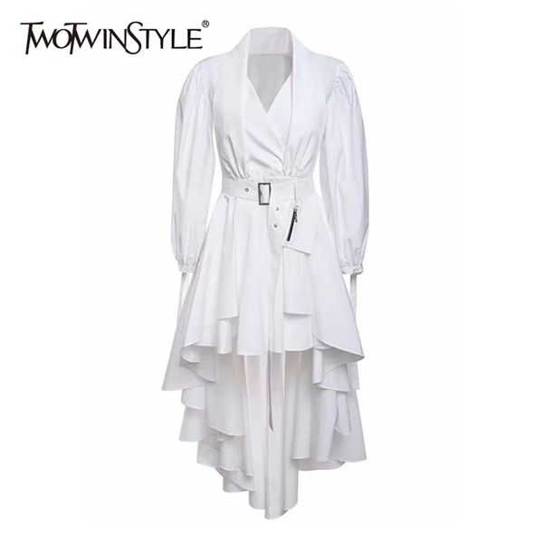 white tunic elegant women dress v neck long sleeve lace up bowknot high waist with sashes irregular hem dresses 210520, Black;gray
white tunic elegant women dress v neck long sleeve lace up bowknot high waist with sashes irregular hem dresses 210520, Black;gray