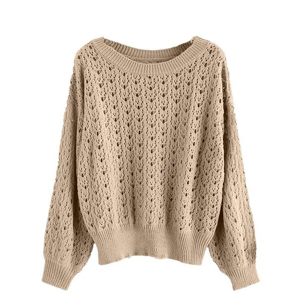 women's sweaters womens pullover long sleeve knit hollow sweater women casual o neck loose blouse spring autumn, White;black
women's sweaters womens pullover long sleeve knit hollow sweater women casual o neck loose blouse spring autumn, White;black