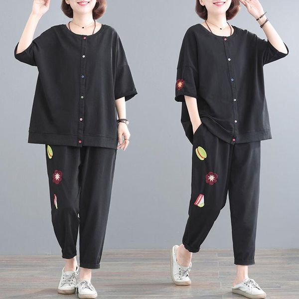 plus size tracksuit women 2 piece sets loose casual embroidery floral print tee and harem pants suits womens set x105 women's two, White
plus size tracksuit women 2 piece sets loose casual embroidery floral print tee and harem pants suits womens set x105 women's two, White