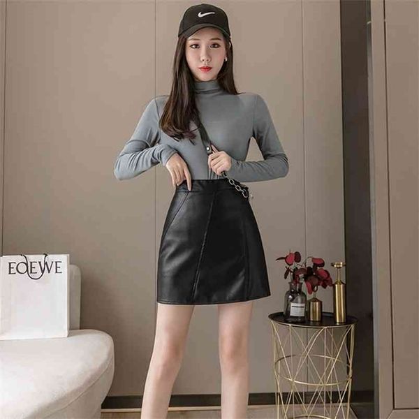 autumn winter women's skirts korean style solid color high waist slim short leather a-line female ll627 210506, Black
autumn winter women's skirts korean style solid color high waist slim short leather a-line female ll627 210506, Black